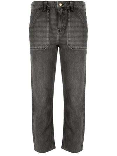 Shop Ba&sh Elly Mid-rise Straight-leg Jeans In Grau