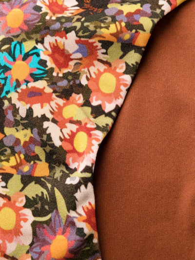 Siedres Liya Floral-print Bikini Bottom In Grün