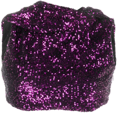 Shop Nervi Sequin-embellished Crop Top In Violett