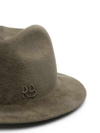 Shop Ruslan Baginskiy Logo-embroidered Fedora Hat In Grün