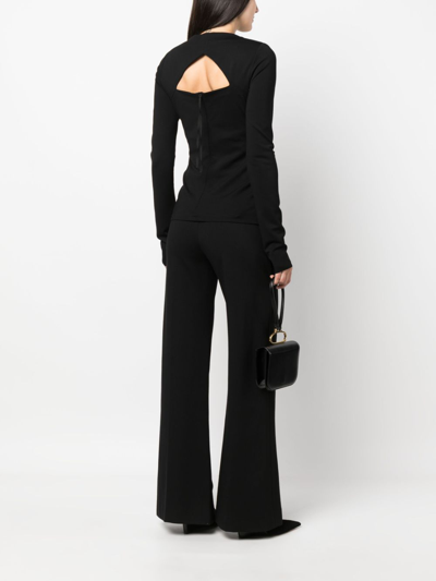 Shop Dorothee Schumacher Ruched-detail Long-sleeve Top In Black