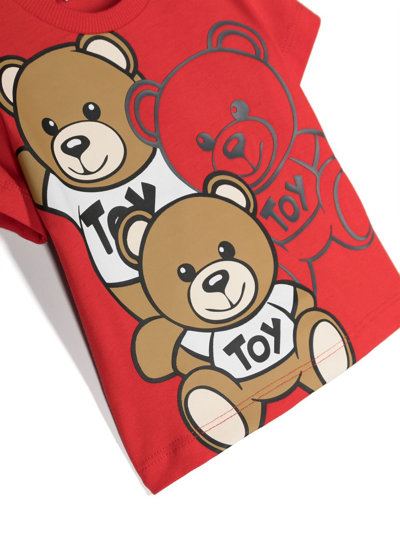 Shop Moschino Teddy Bear-print T-shirt In Rot