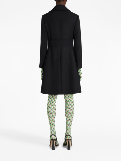 Etro Coat With Floral Buttons In Schwarz