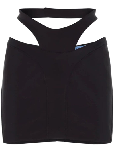 Shop Mugler Cut-out Mini Skirt In Black