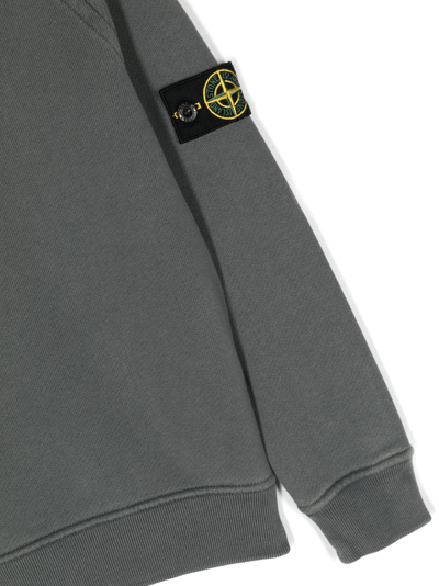 Stone Island Compass-patch Cotton Sweatshirt In Grau