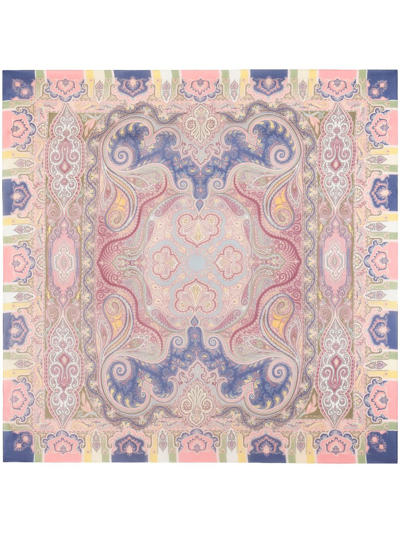 Shop Etro Abstract-print Scarf In Pink