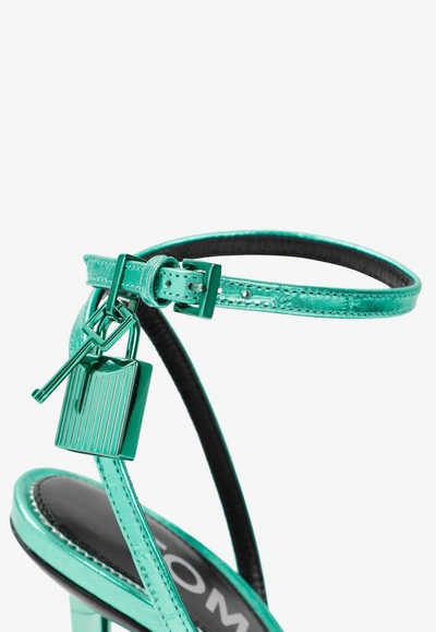 Shop Tom Ford 105 Metallic Leather Sandals