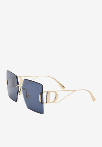 Dior 30montaigne S7u Square-frame Gold-tone Sunglasses In Blue