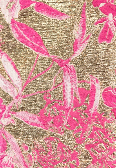 Francesco Scognamilio 3d Floral Embroidered Cocoon Coat In Pink
