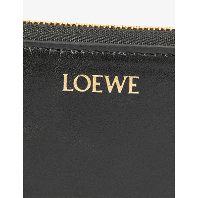 Shop Loewe Womens Black/bright Orange Knot Leather Wallet