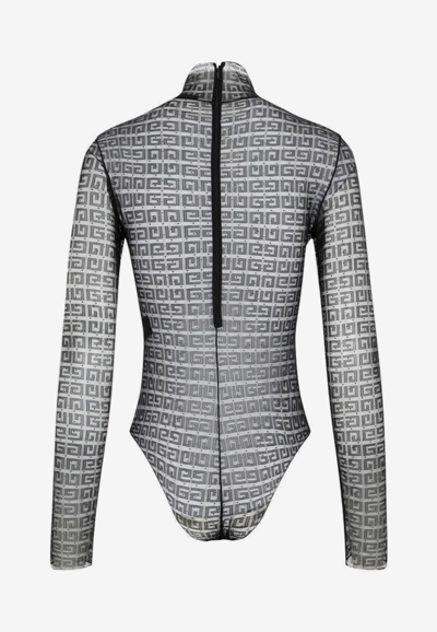 Shop Givenchy 4g Sheer Jacquard Bodysuit In Black