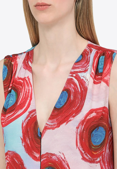 Shop Marni Abstract-print Sleeveless Blouse In Multicolor
