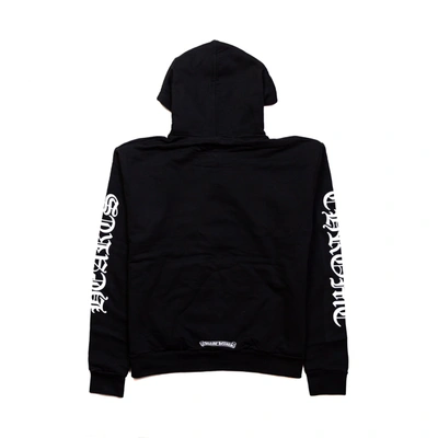 Chrome Hearts Vertical Logo Fu Hood Hoodie Black In Xl