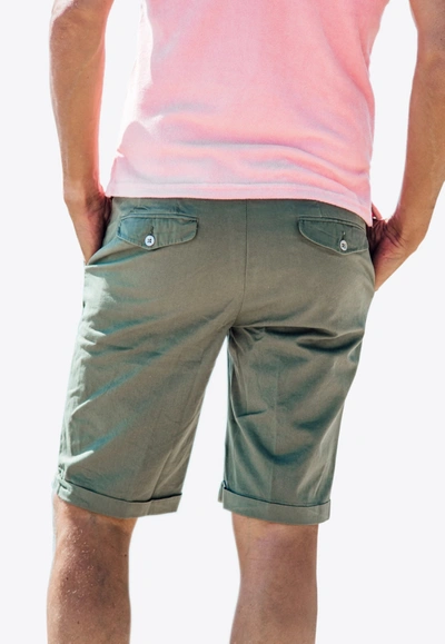 Shop Les Canebiers Aiguiers Chino Shorts In Khaki