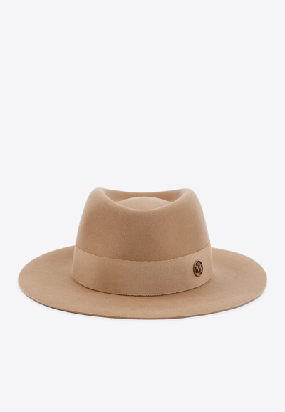 Shop Maison Michel Andre Wool Felt Fedora Hat In Camel