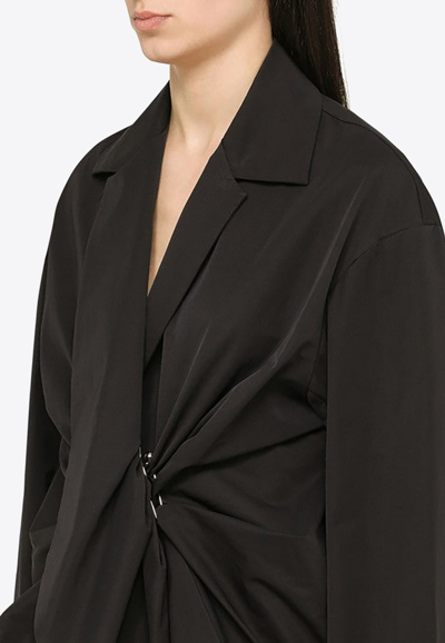 Shop Dries Van Noten Asymmetric Shirt With Draped Detailing In Black