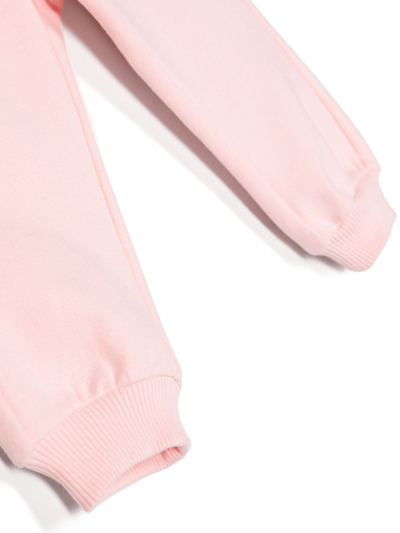 Shop Moschino Logo-print Fleece Track Pants In Pink