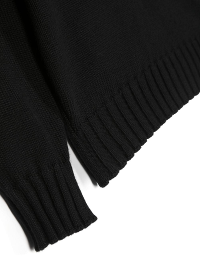 Shop Stone Island Junior Funnel-neck Knitted Jumper In Black