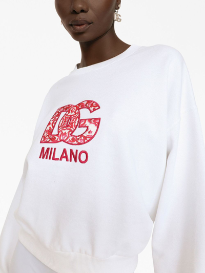 Shop Dolce & Gabbana Logo-print Sweatshirt In White