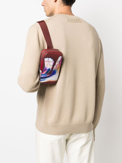 Shop Alexander Mcqueen Solarised Flower-print Shoulder Bag In Red