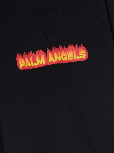 Shop Palm Angels Flames Logo-print Sweatshirt In Black
