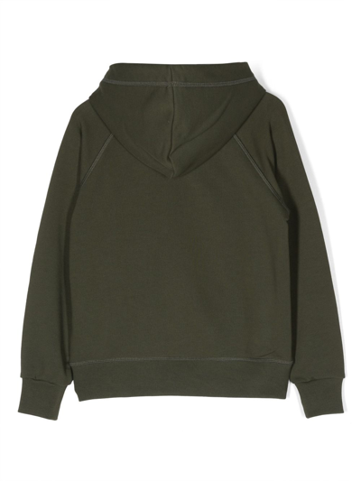 Shop Dsquared2 Logo-print Cotton Hoodie In Green