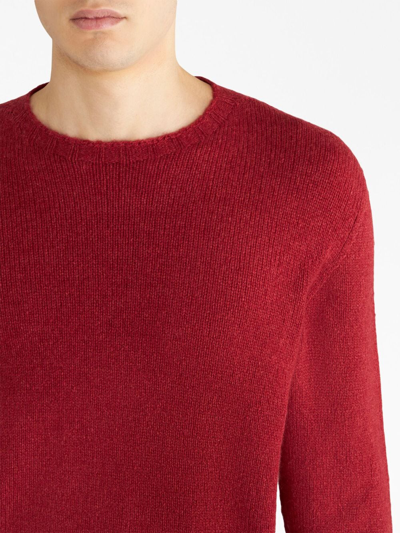 Shop Etro Logo-embroidered Cashmere Jumper In Red