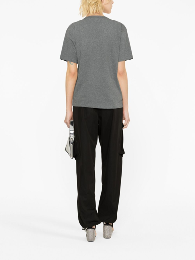 Shop Alexander Wang Glitter-effect Jersey T-shirt In Grey