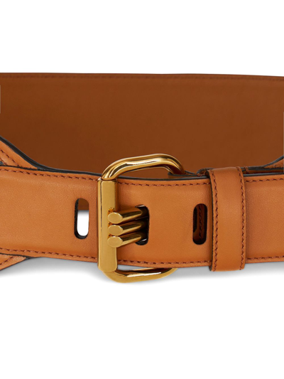 Shop Etro Embroidered Buckle-fastening Belt In Brown
