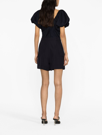 Alexander Mcqueen High-waisted Cargo Shorts In Blue
