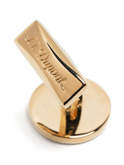 St Dupont Engraved Polished Cufflinks In Gold