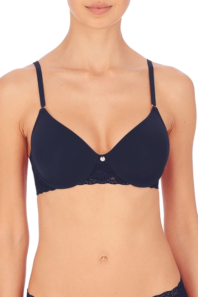 Shop Natori Bliss Perfection Contour Underwire Soft Stretch Padded T-shirt Everyday Bra (32c) Women's In Midnight Navy