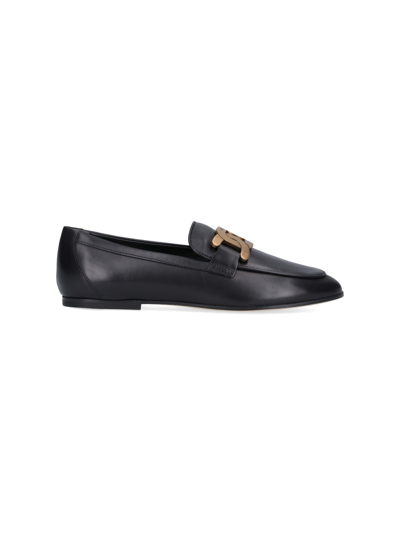 Shop Tod's Buckle Loafers In Black  