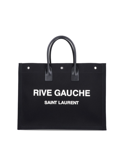 Shop Saint Laurent 'rive Gauche' Tote Bag In Black  