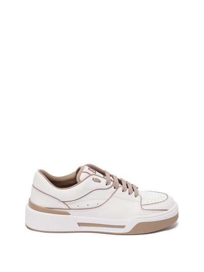 Shop Dolce & Gabbana Leather `new Roma` Sneakers In White