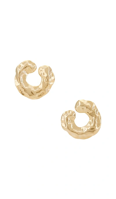 Shop Natalie B Jewelry Helena Earrings In Metallic Gold