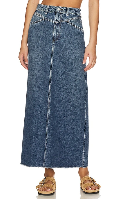 Shop Free People Come As You Are Maxi Skirt In Blue