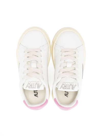 Shop Autry Panelled Lace-up Sneakers In White