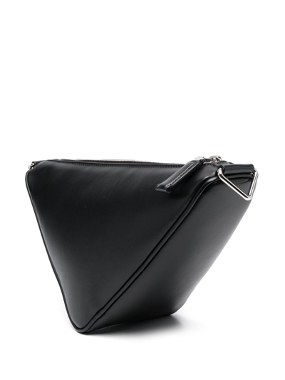 Prada Triangle Logo Plaque Crossbody Bag In Black