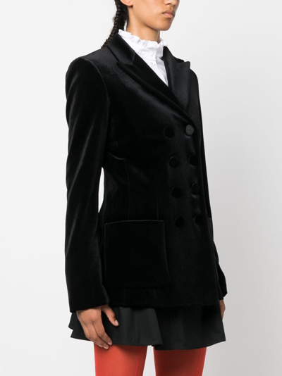 Shop Philosophy Di Lorenzo Serafini Double-breasted Velvet Blazer In Black