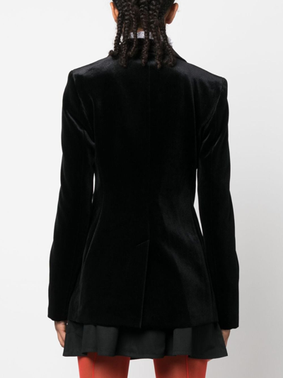 Shop Philosophy Di Lorenzo Serafini Double-breasted Velvet Blazer In Black