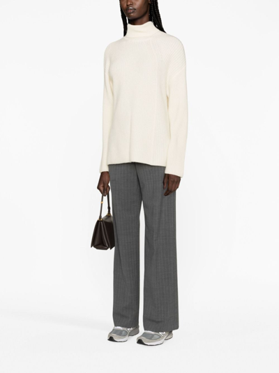 P.a.r.o.s.h Roll-neck Waffle-knit Jumper In Neutrals