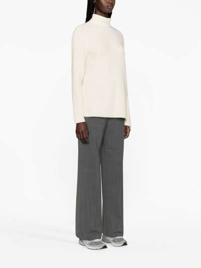 P.a.r.o.s.h Roll-neck Waffle-knit Jumper In Neutrals
