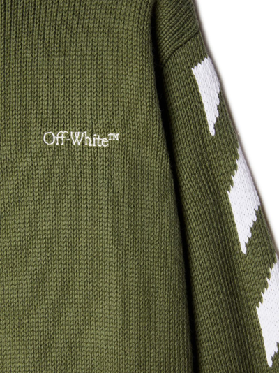 Shop Off-white Arrows Cotton Jumper In Green