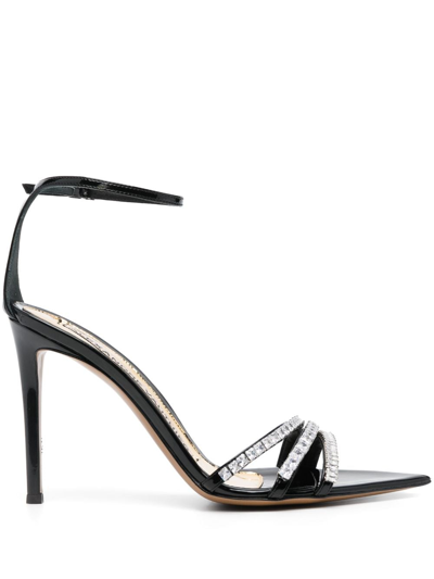 Shop Alexandre Vauthier 110mm Crystal-embellished Sandals In Black