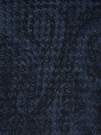 Shop Etro Paisley-print Cotton Blazer In Blue