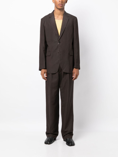 Maison Margiela Notched-lapels Single-breasted Blazer In Brown