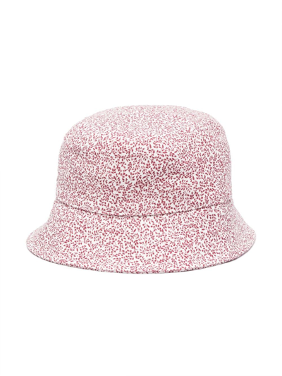 Shop Bonpoint Leaf-print Cotton Sun Hat In Neutrals