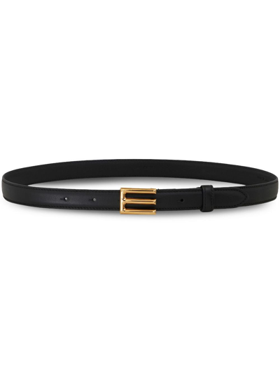 Shop Etro Logo-buckle Leather Belt In Black