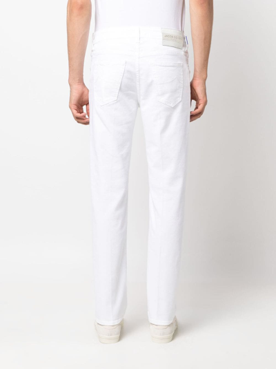 Shop Jacob Cohen Mid-rise Straight-leg Jeans In White